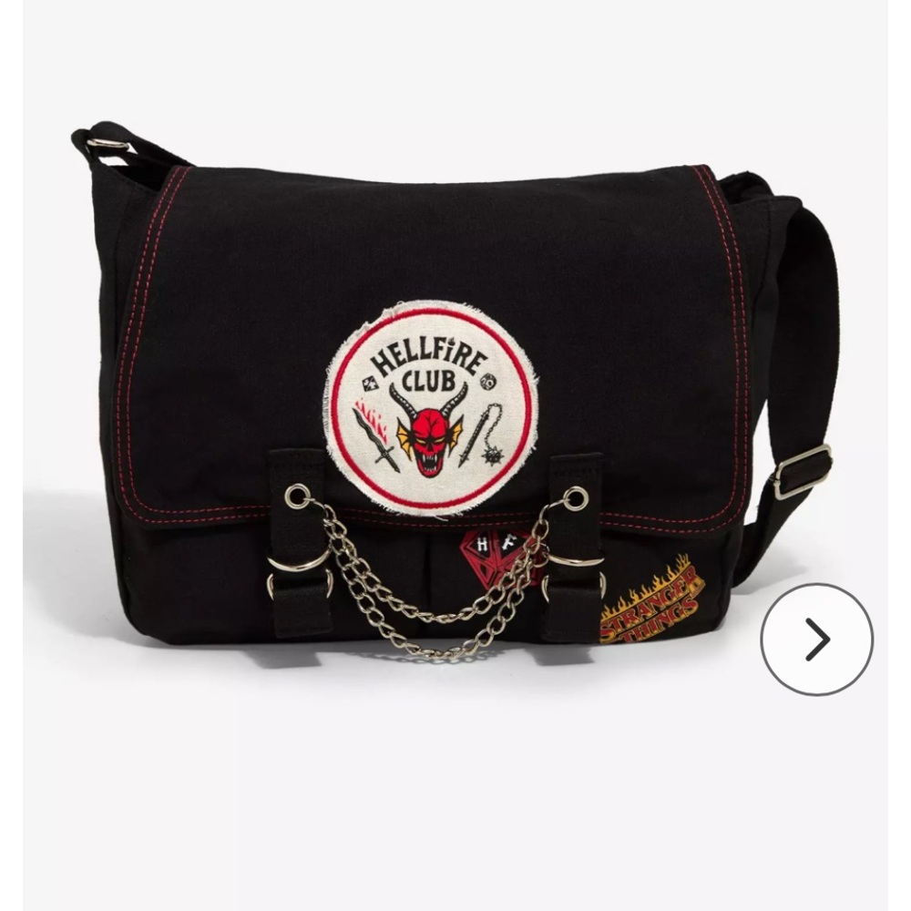 NWT Stranger Things Hellfire Club Black Messenger Bag